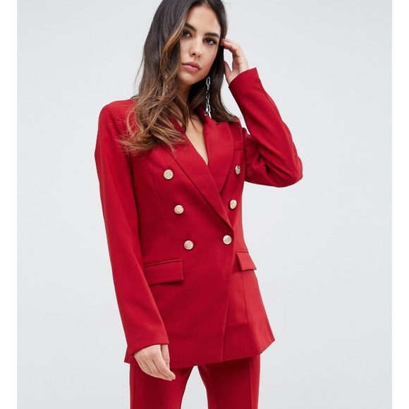 NWT ASOS Y.A.S Yasliana Red Blazer - Picture 3 of 14